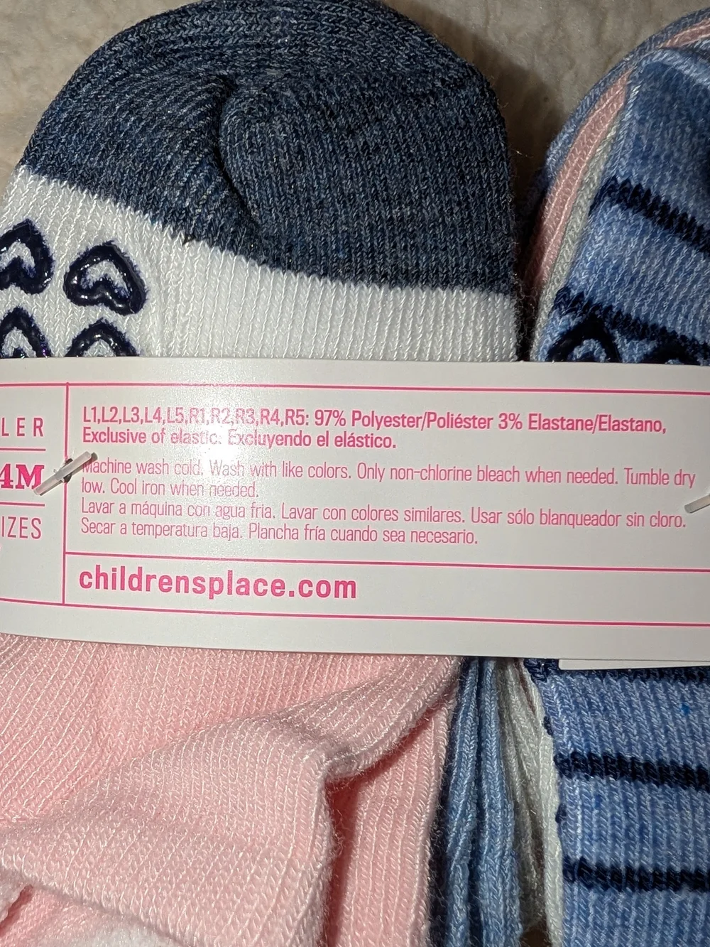 The Childrens Place Ankle Socks 10 pack 12-24 Mos Pastels Pink Blue White NWT